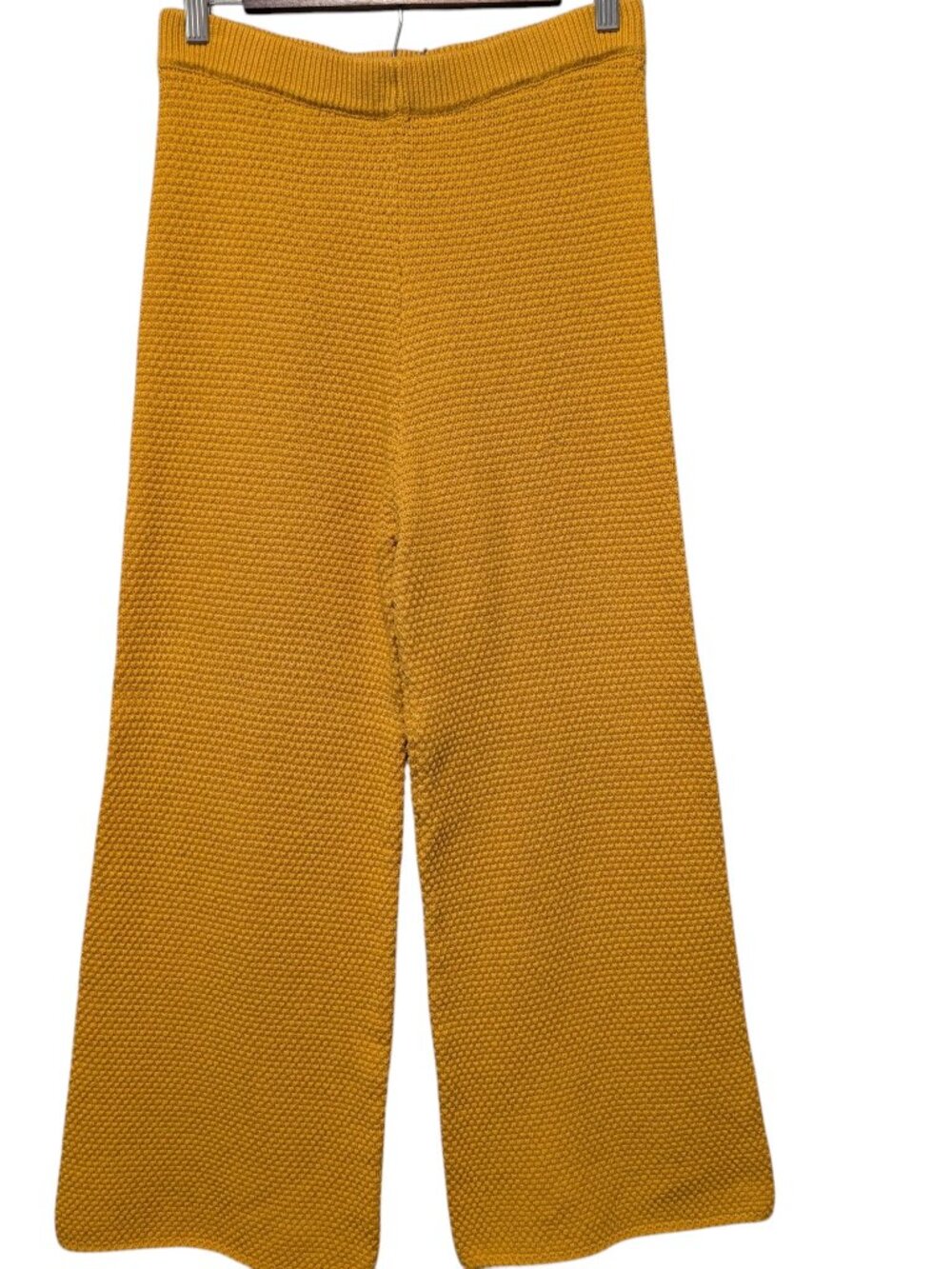 Free People Beach Women Sz S Gold Hailee Sweater Knit Pullon Wide Leg Crop Pants